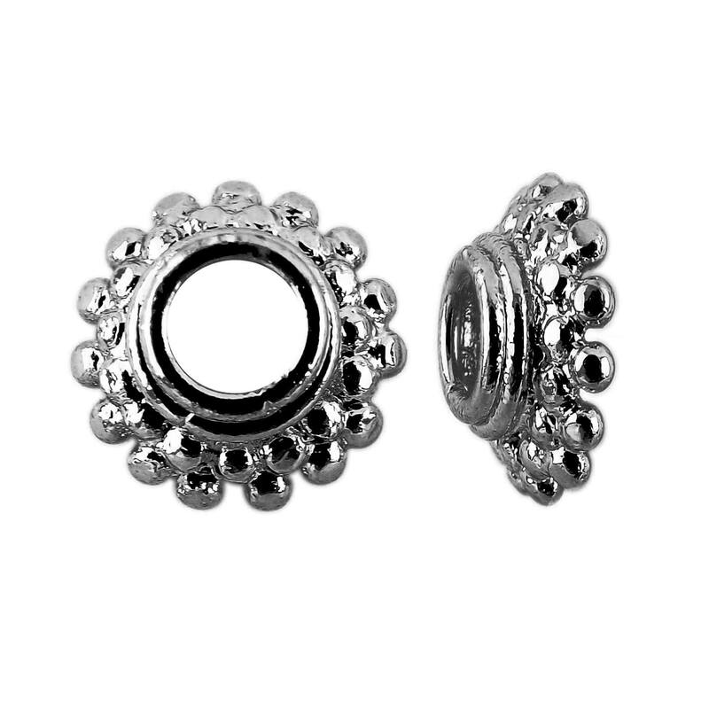 Black Rhodium Overlay Bead Cap CR-150